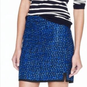 J. crew Sz 6 Postage Stamp mini in Indigo Tweed